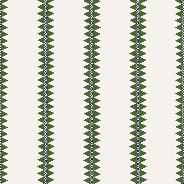 Reno Stripe Green - Green Wallcovering | Thibaut
