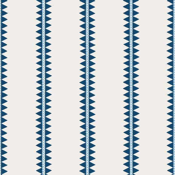 Reno Stripe Navy - Navy Wallcovering | Thibaut