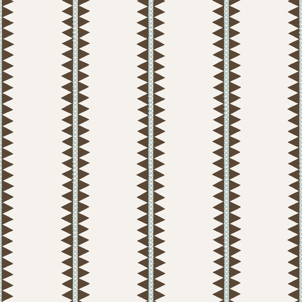 Reno Stripe Brown - Brown Wallcovering | Thibaut