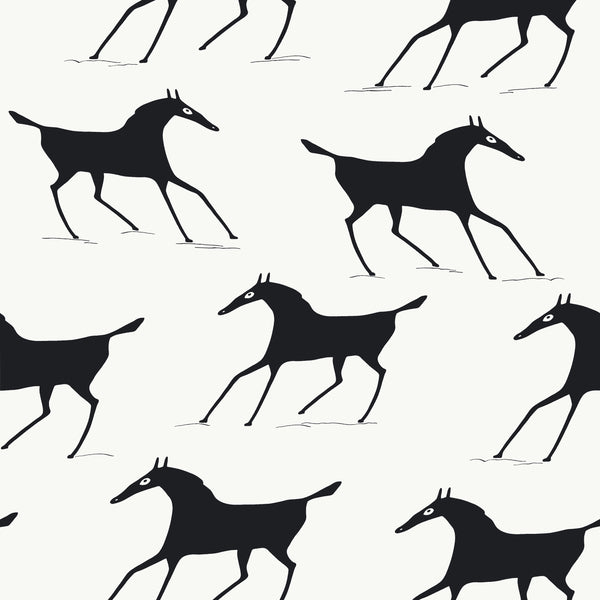 Marlborough Downs Black and White - Black and White Wallcovering | Thibaut