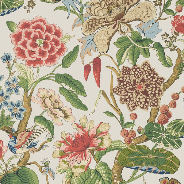 Hill Garden Flax - Flax Wallcovering | Thibaut