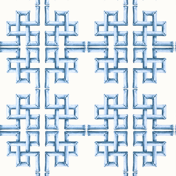 Boca Bamboo Blue - Blue Wallcovering | Thibaut