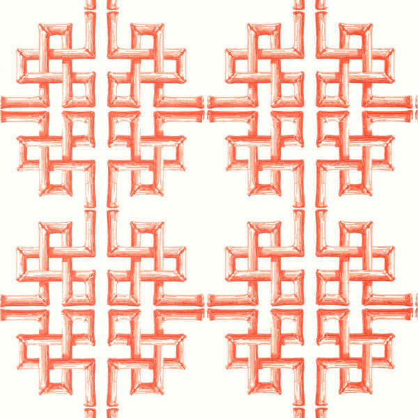 Boca Bamboo Coral - Coral Wallcovering | Thibaut