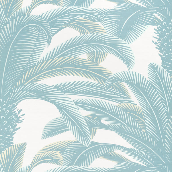 Queen Palm Spa Blue - Spa Blue Wallcovering | Thibaut