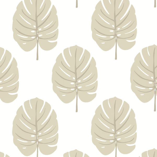 Monstera Beige - Beige Wallcovering | Thibaut