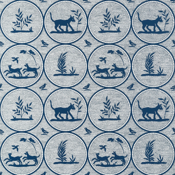 Dooley Navy - Navy Wallcovering | Thibaut