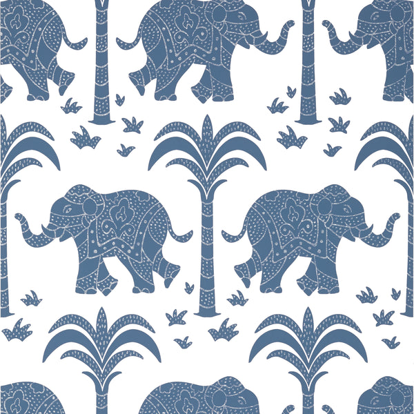 Elephant Navy - Denim Blue Wallcovering | Thibaut