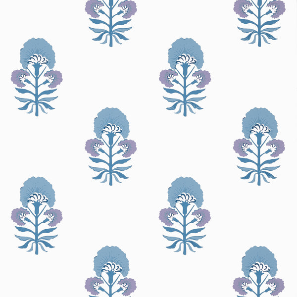 Tybee Bud Lavender and Blue - Lavender and Blue Wallcovering | Thibaut