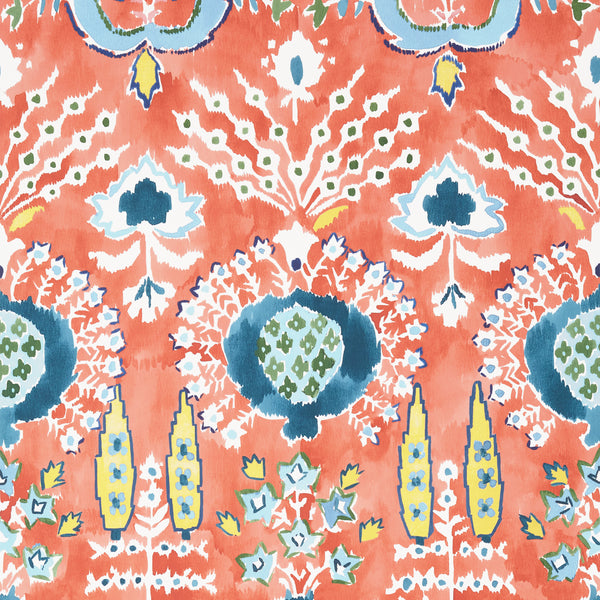 Mendoza Suzani Coral - Coral Wallcovering | Thibaut