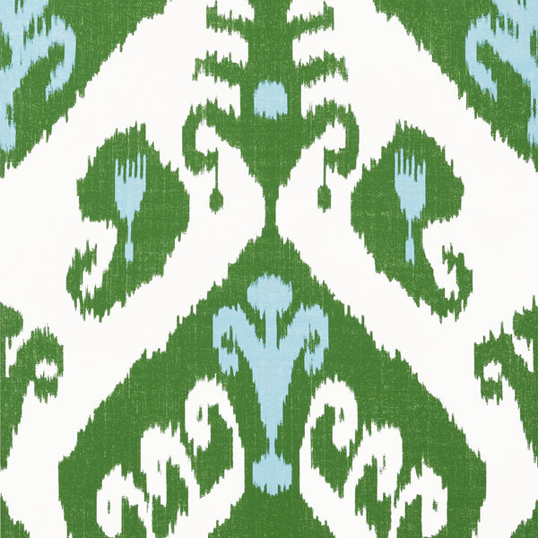 Indies Ikat Green - Green Wallcovering | Thibaut