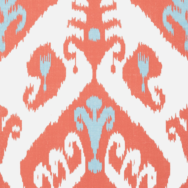 Indies Ikat Coral - Coral Wallcovering | Thibaut