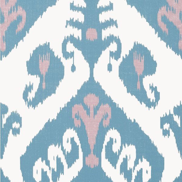 Indies Ikat Lavender and French Blue - Lavender and French Blue Wallcovering | Thibaut