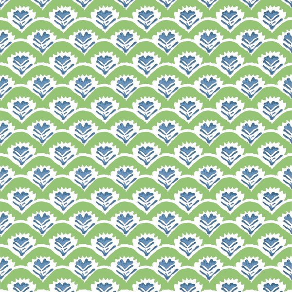 Emily Green and Blue - Green and Blue Wallcovering | Thibaut