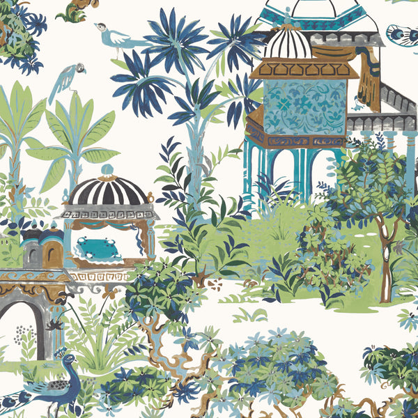 Mystic Garden Blue and Green - Blue and Green Wallcovering | Thibaut