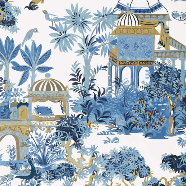 Mystic Garden Blue and White - Blue and White Wallcovering | Thibaut
