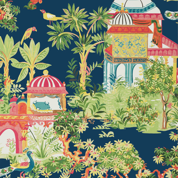 Mystic Garden Navy - Navy Wallcovering | Thibaut