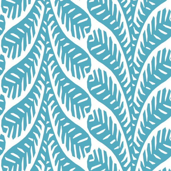 Ginger Turquoise - Turquoise Wallcovering | Thibaut