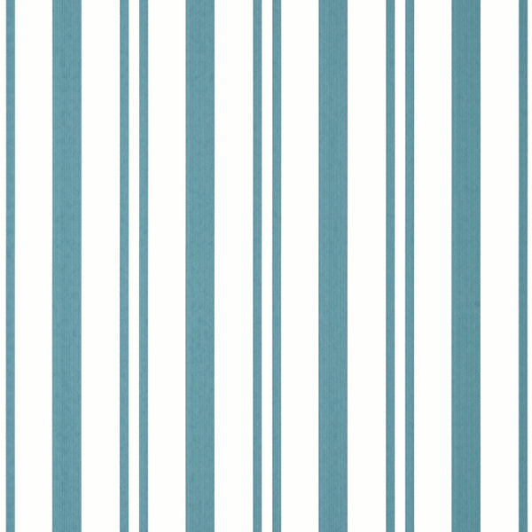 Maggie Stripe Teal - Teal Wallcovering | Thibaut