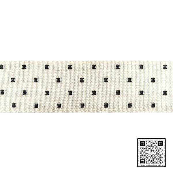  EPOQ TAPE POLYESTER - 87%;COTTON - 13% IVORY BLACK  TRIM available exclusively at Designer Wallcoverings