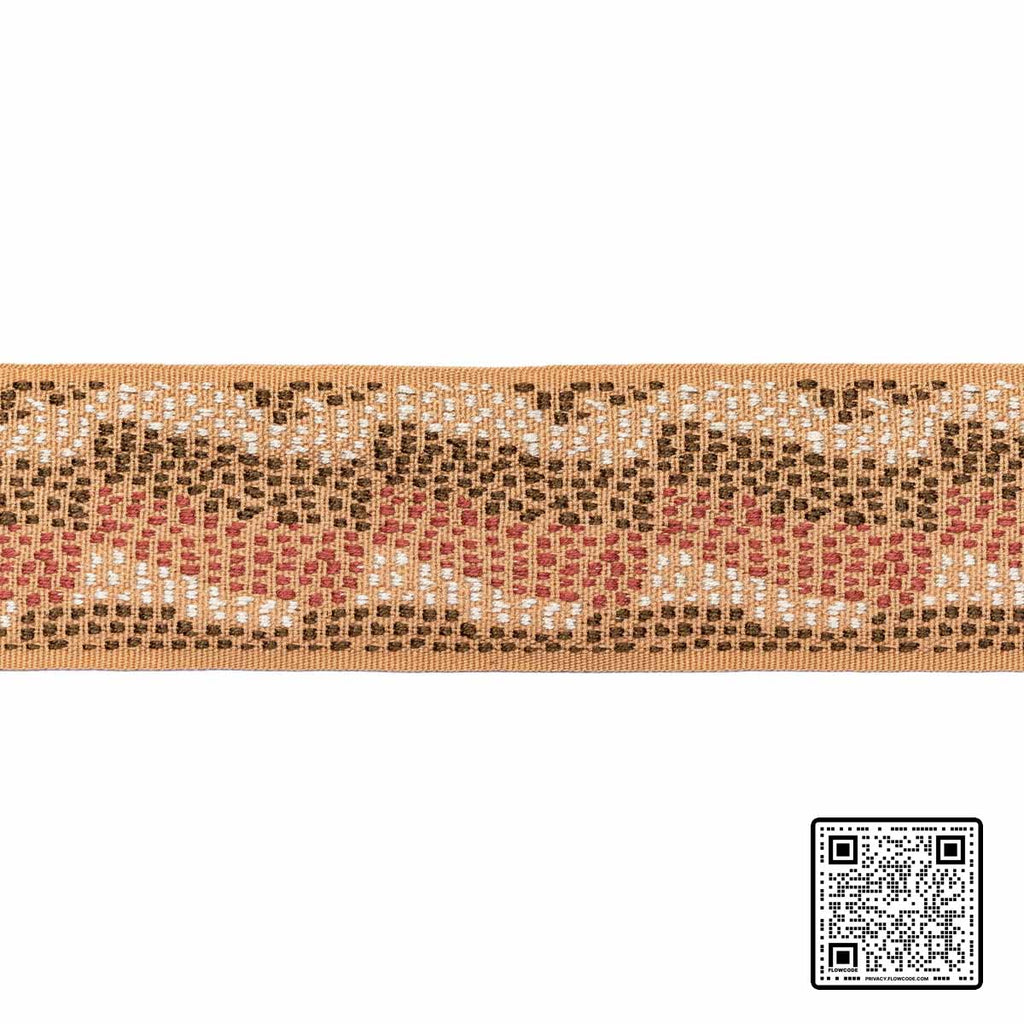  LJ GRW:: POLYESTER - 55%;VISCOSE - 23%;COTTON - 22% CORAL ORANGE RUST TRIM available exclusively at Designer Wallcoverings
