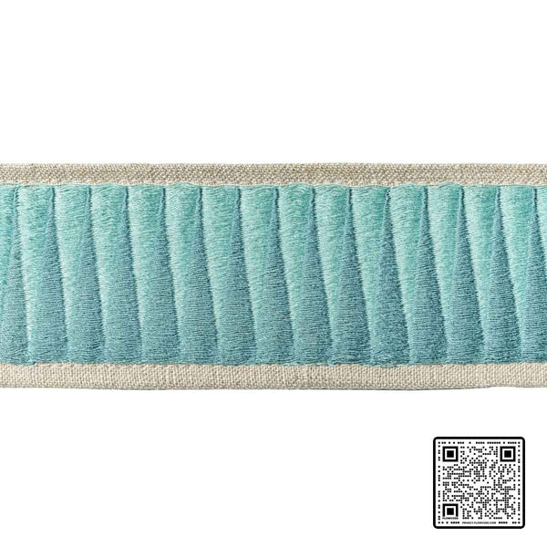  LJ GRW:: LINEN - 80%;SPUN POLYESTER - 20% BLUE BLUE  TRIM available exclusively at Designer Wallcoverings