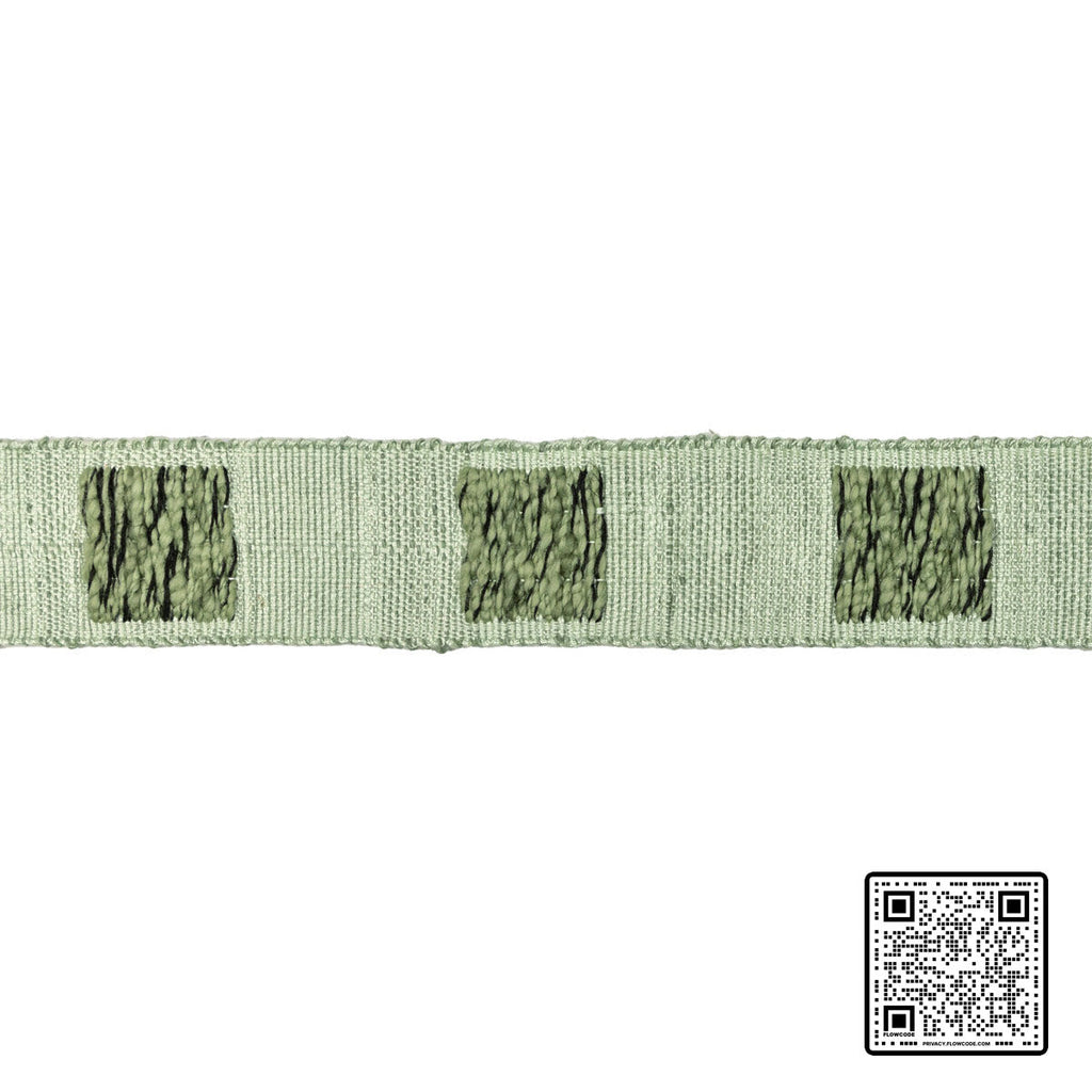  LJ GRW:: VISCOSE - 35%;COTTON - 25%;LINEN - 15%;WORSTED WOOL - 15%;JUTE - 10% GREEN SAGE MINT TRIM available exclusively at Designer Wallcoverings