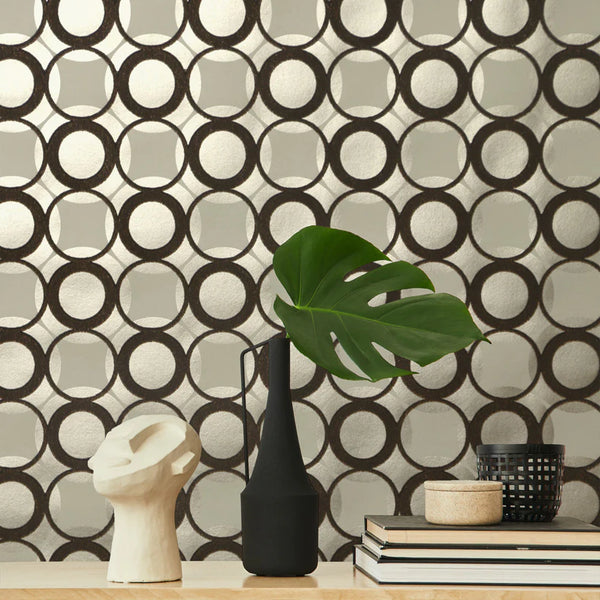 Maggie's Circles Flocked Velvet Wallcovering