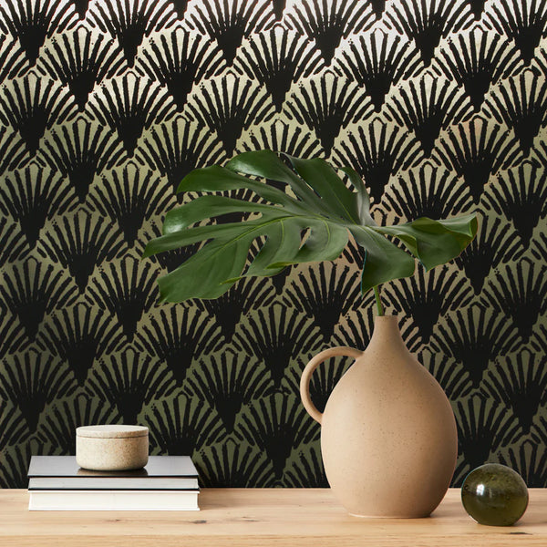 Alexia's Art Deco Fans Flocked Velvet Wallcovering