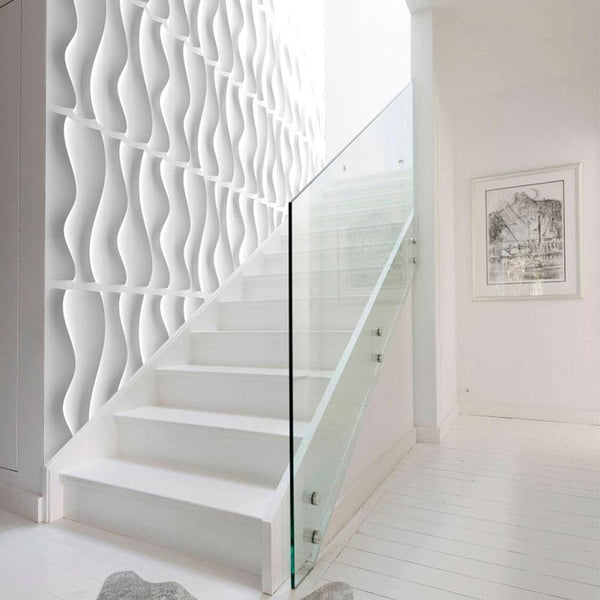 WAVES by ARTE' FORMS - Designer Paintable 3d Wall Panels - Matte White by ARTE' FORMS - Designer Wallcoverings and Fabrics