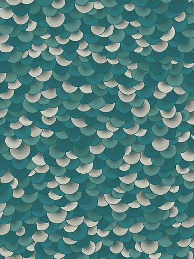Ecailles - Aqua Wallpaper | Scalamandre 