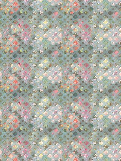 DEFOSSE TRELLIS - PERLBLAU - NICOLETTE MAYER WALLPAPER - WNM0002DEFO at Designer Wallcoverings and Fabrics, Your online resource since 2007