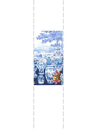 GARNITURE SCENIC - TULIPS - BLUE - RIGHT PANEL - NICOLETTE MAYER WALLPAPER - WNM0002GSTR at Designer Wallcoverings and Fabrics, Your online resource since 2007