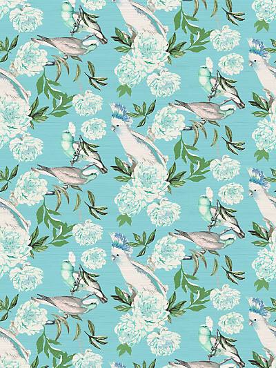 PEONY INSPIRA - AZUR - NICOLETTE MAYER WALLPAPER - WNM0002PEON at Designer Wallcoverings and Fabrics, Your online resource since 2007