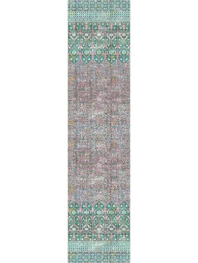 IZNIK OVERDYE - PANEL - GREEN PINK - NICOLETTE MAYER WALLPAPER - WNM1022IZNI at Designer Wallcoverings and Fabrics, Your online resource since 2007