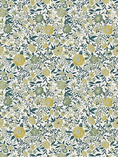 Oriental Garden - Metal Panel - Teal Gold Wallpaper | Scalamandre 
