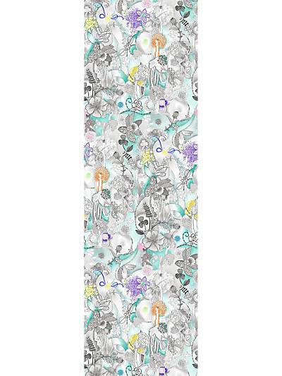 Dreamland - Panel - Turquoise Multi Wallpaper | Scalamandre 