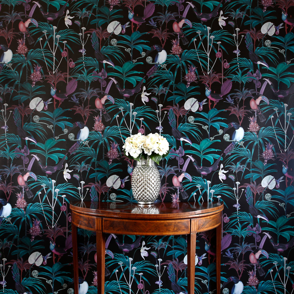 Xanadu - Dark Jungle Wallpaper - Designer Wallcoverings and Fabrics
