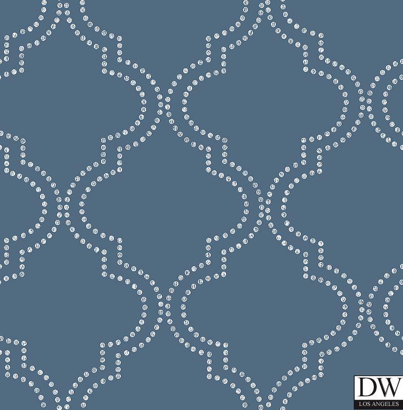 Tetra Blue Quatrefoil Wallpaper