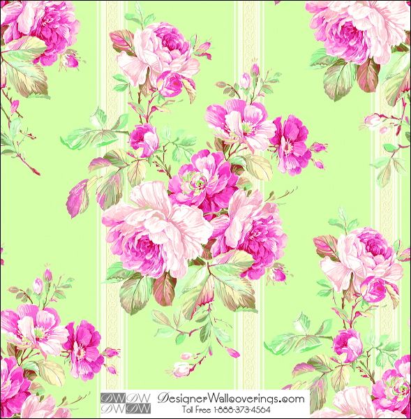 Buckingham Flower Stripe Wallpaper
