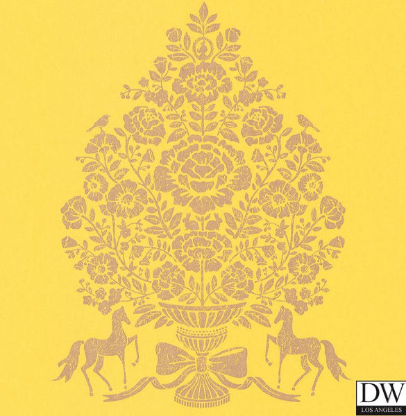 Till Yellow President Damask Wallpaper