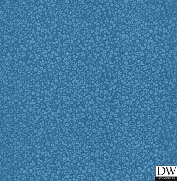 Gretel Dark Blue Floral Meadow Wallcovering