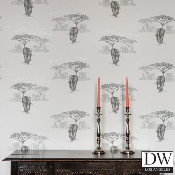 The Waterhole Wallcovering - Elephants - Wallcovering -2