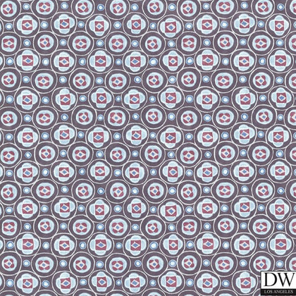 La Rambla Eggplant Modern Geometric Wallcovering