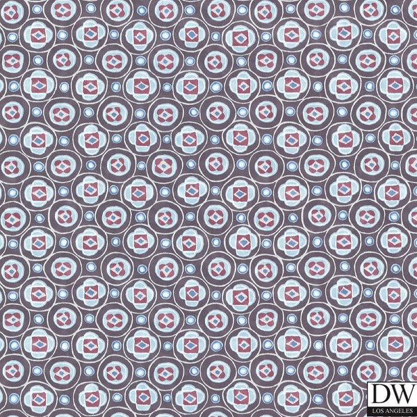La Rambla Eggplant Modern Geometric Wallcovering