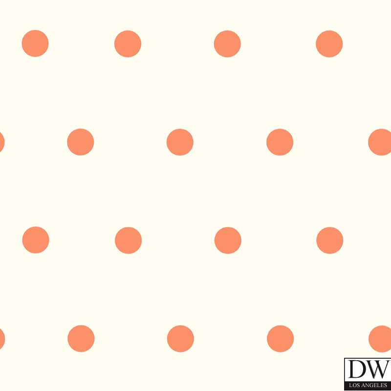 Kenley Orange Polka Dots Wallpaper Wallpaper