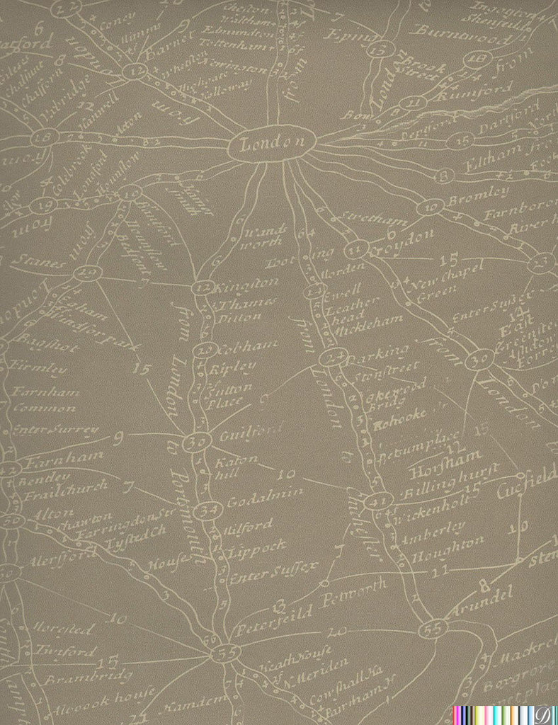 London Calling - Map Wallpaper - Clay Brown