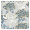 Heron and Sprig - Light Blue - Designer Wallcoverings and Fabrics