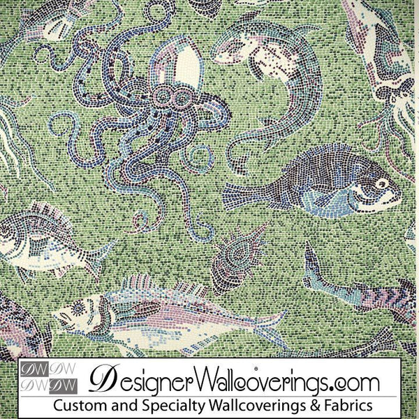 Under the Sea Wallcovering - Mosaic Tile Effect