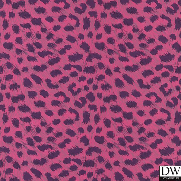 Kitty Purry Pink Leopard Print Wallpaper