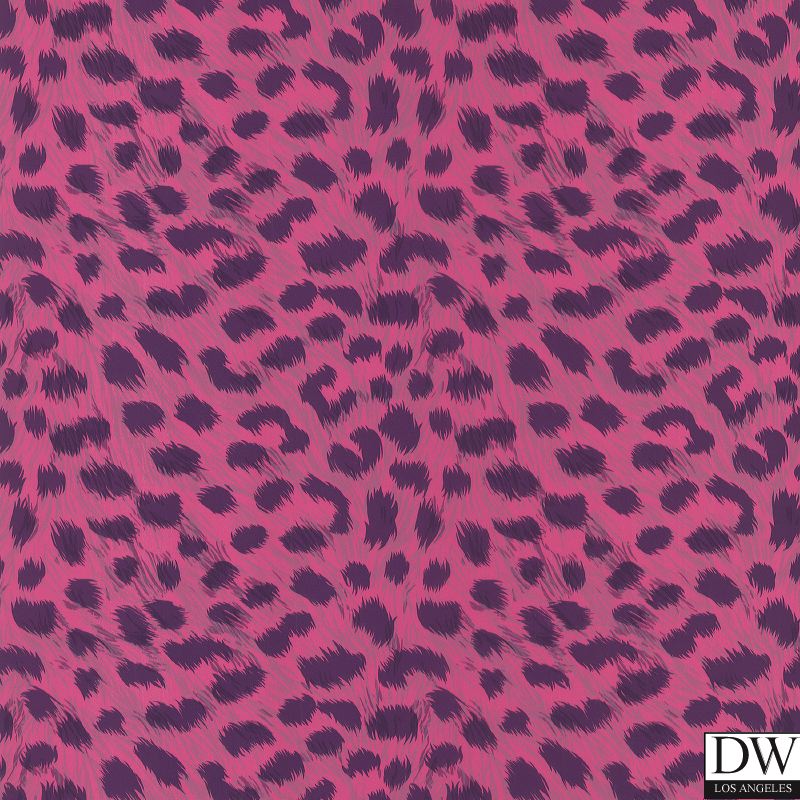 Kitty Purry Pink Leopard Print Wallpaper